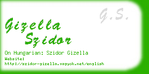 gizella szidor business card